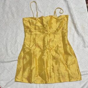 Realisation Par Christy Silk Mini Dress in Sunflower